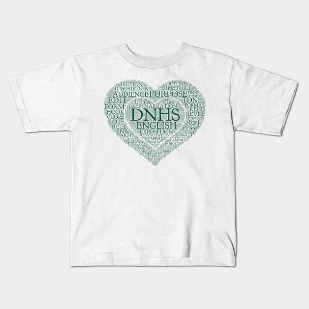 DNHS English - Green Text Kids T-Shirt by beyerbydesign